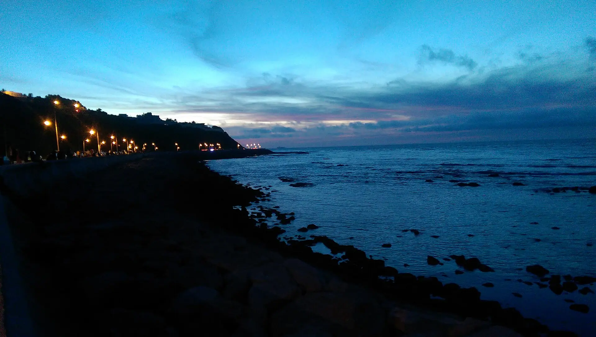 Tangier coastline at dusk – luxury car rental Tangier