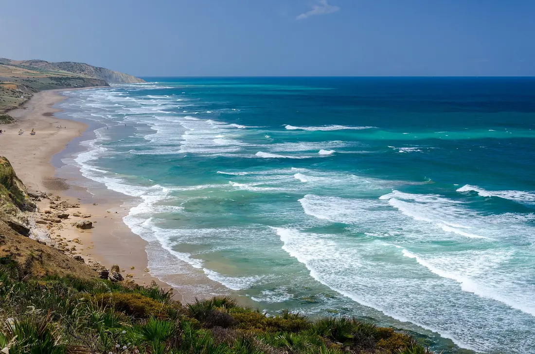 Atlantic beach near Asilah on the road from Tangier