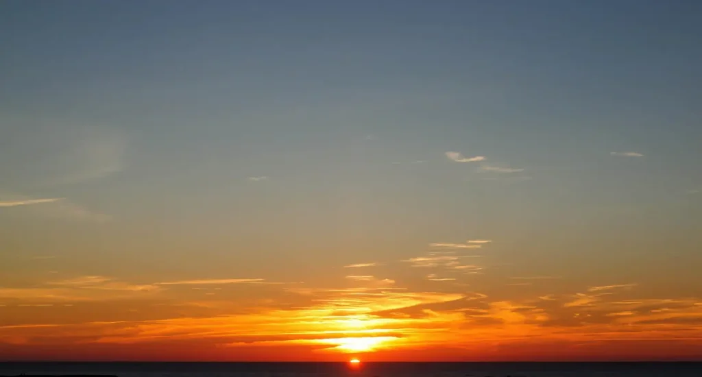 Sunset over the Atlantic at Achakar, a perfect end to a day at the beaches near Tangier