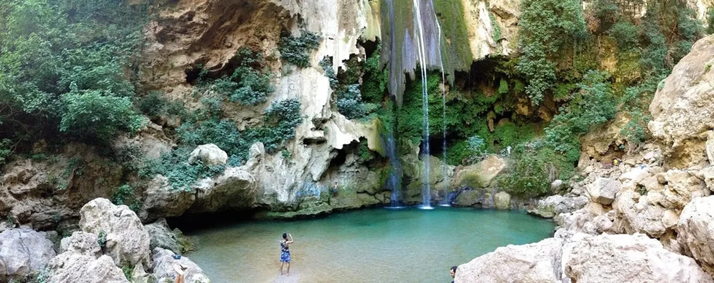 Akchour waterfall near Chefchaouen, a hiking day trip from Tangier