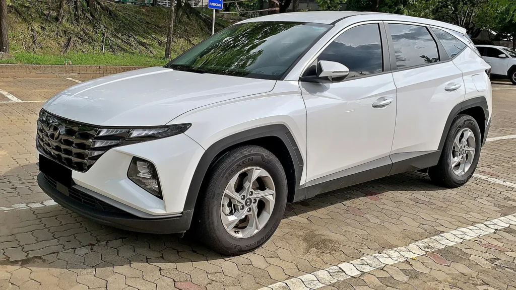 Hyundai Tucson parked in Tangier, ready for pick-up once the rental requirements are met